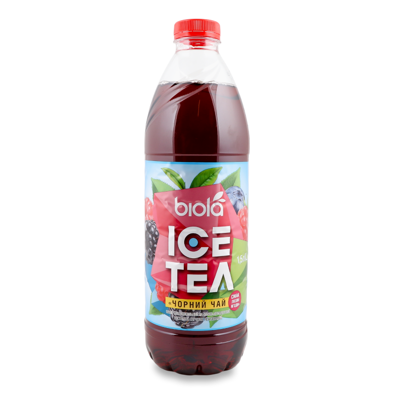 Чай холодний чорний смак Лісові ягоди 1,5л пет Biola