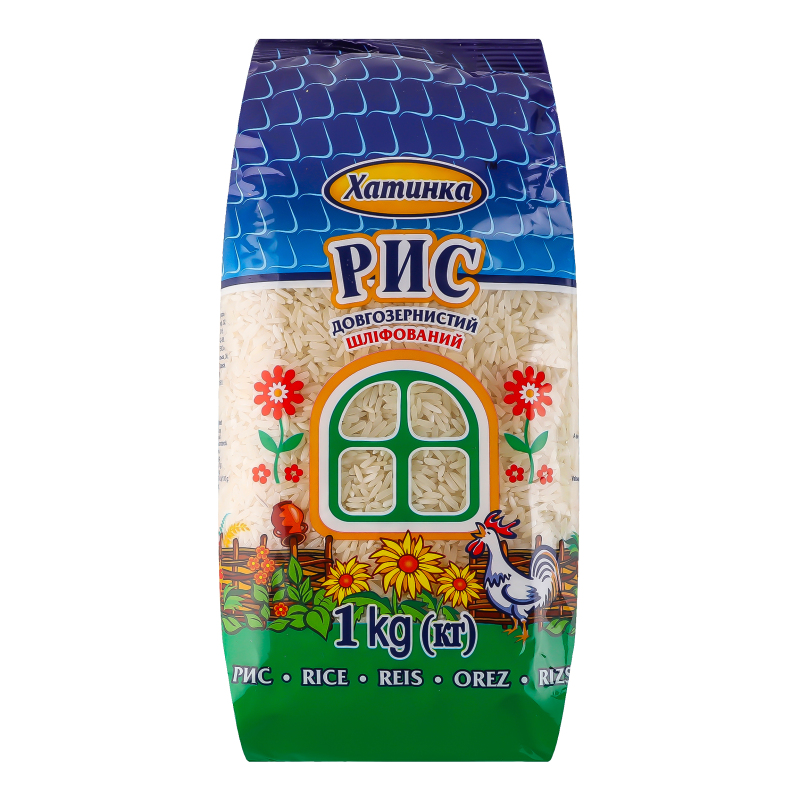 Рис длиннозерный шлифованный Хатинка м/у 1кг Хатинка(14820174600300 ...