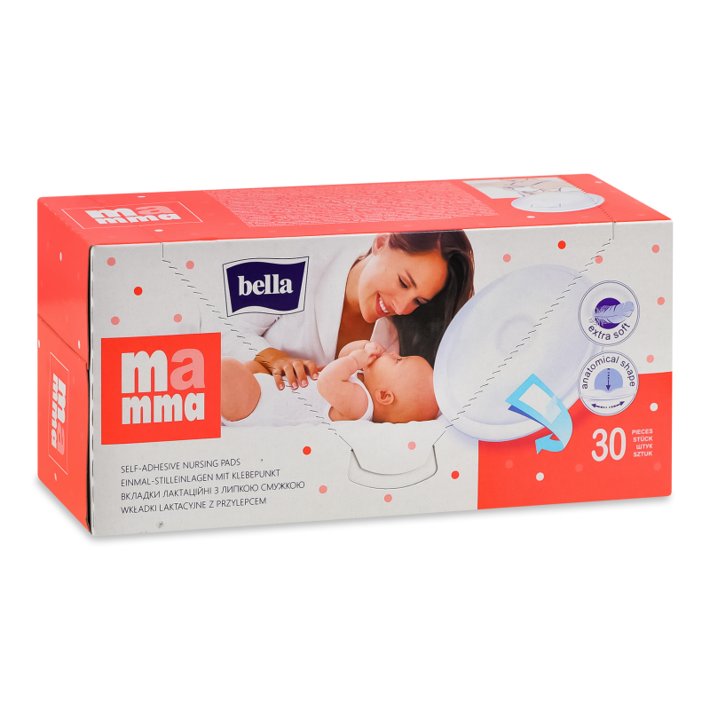 Вкладки лактаційні Мамма з липкою смужкою 30шт Белла