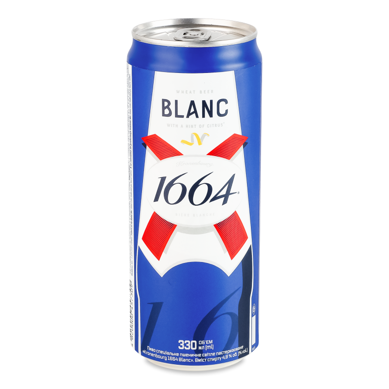 Пиво Blanc світле 4,8% 0,33л ж/б Kronenbourg 1664