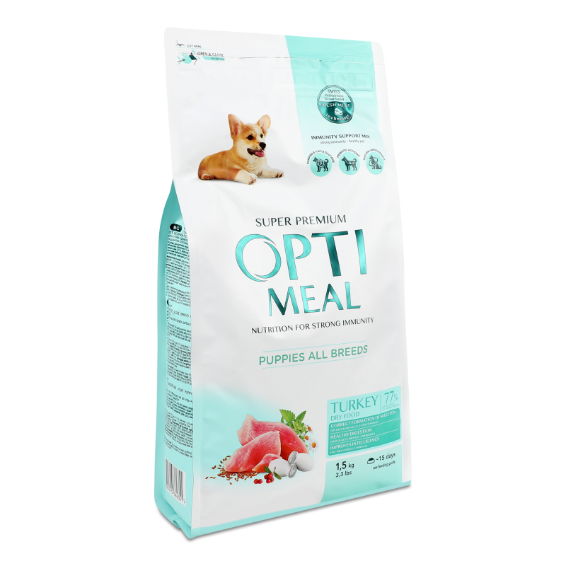 Корм д/цуценят Індичка сухий 1,5кг Оптіміл