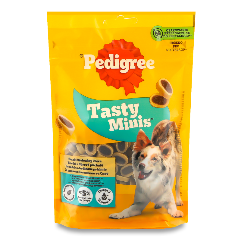 Ласощі д/собак Tasty Minis з яловичиною та сиром 140г Pedigree