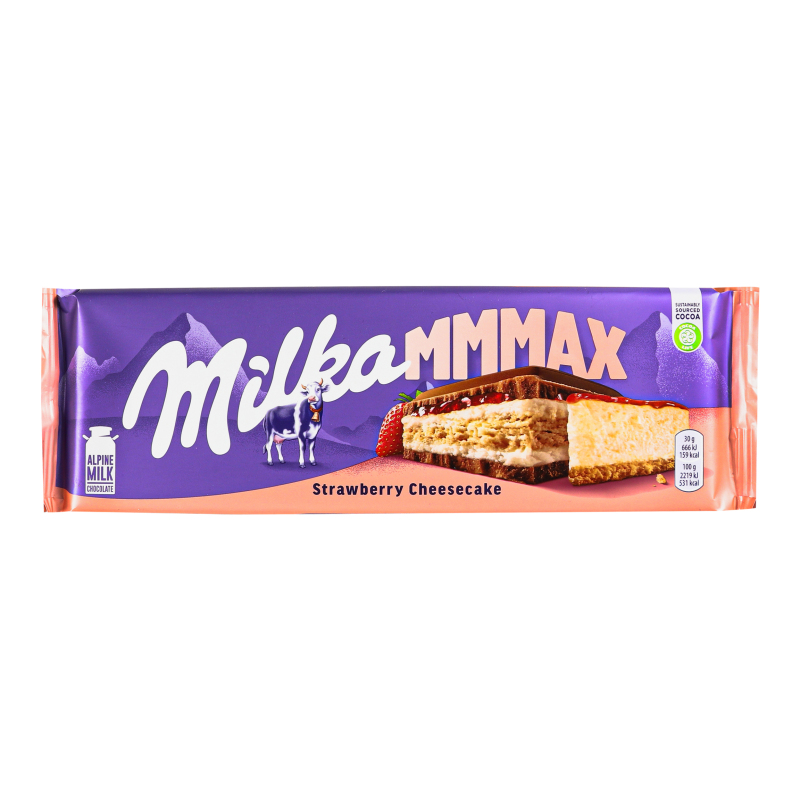 Шоколад молочный Strawberry cheesecake Milka м/у 300г Milka