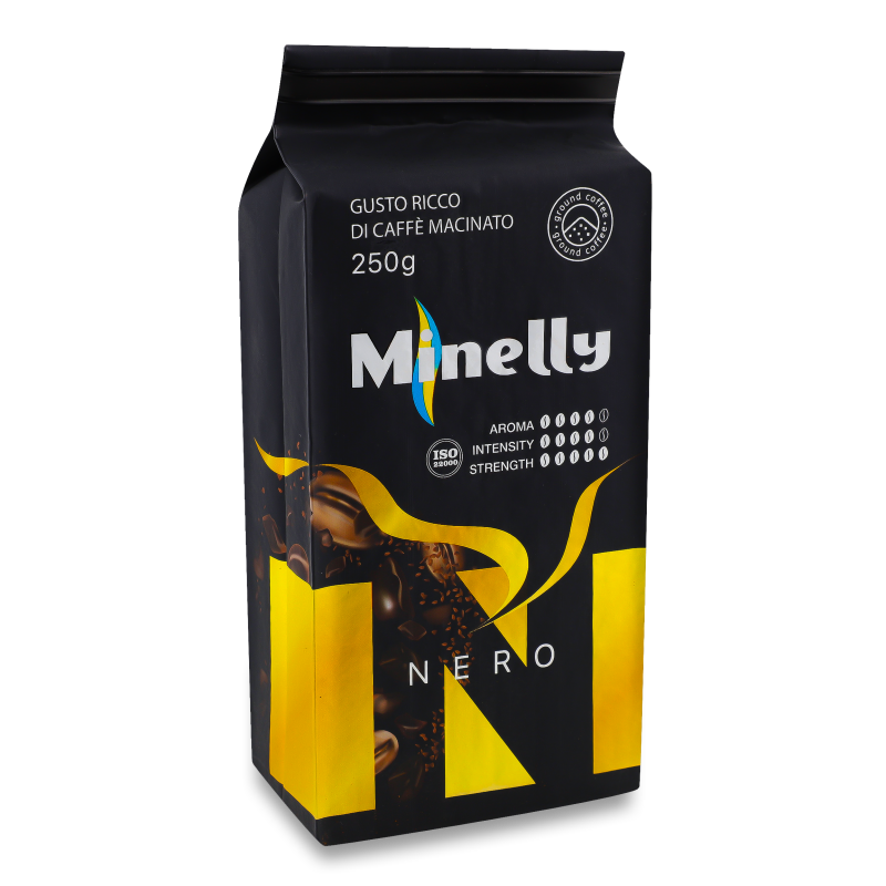 Кава Неро мелена смажена 250г в/у Minelly