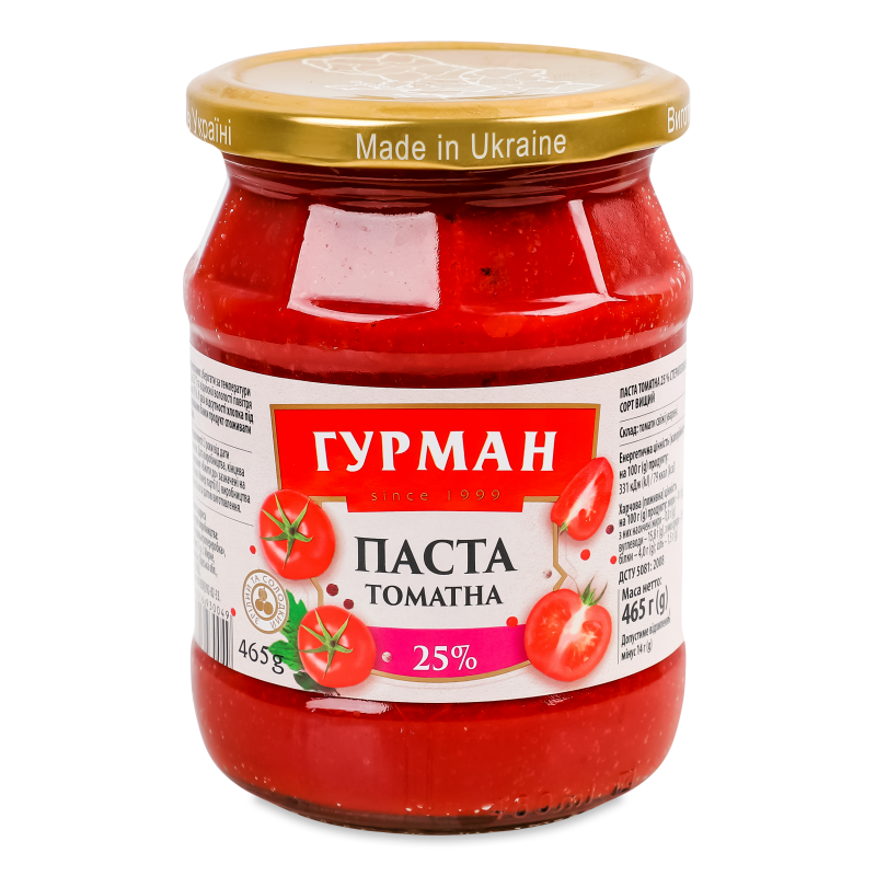 Паста томатна 25% 465г твіст/б Гурман