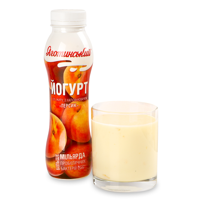 Йогурт питний з персиком 1,5% 270г пет Яготинський