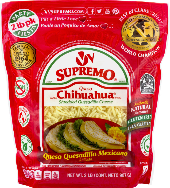 V&V Supremo Queso Chihuahua Quesadilla Cheese Shredded V&V