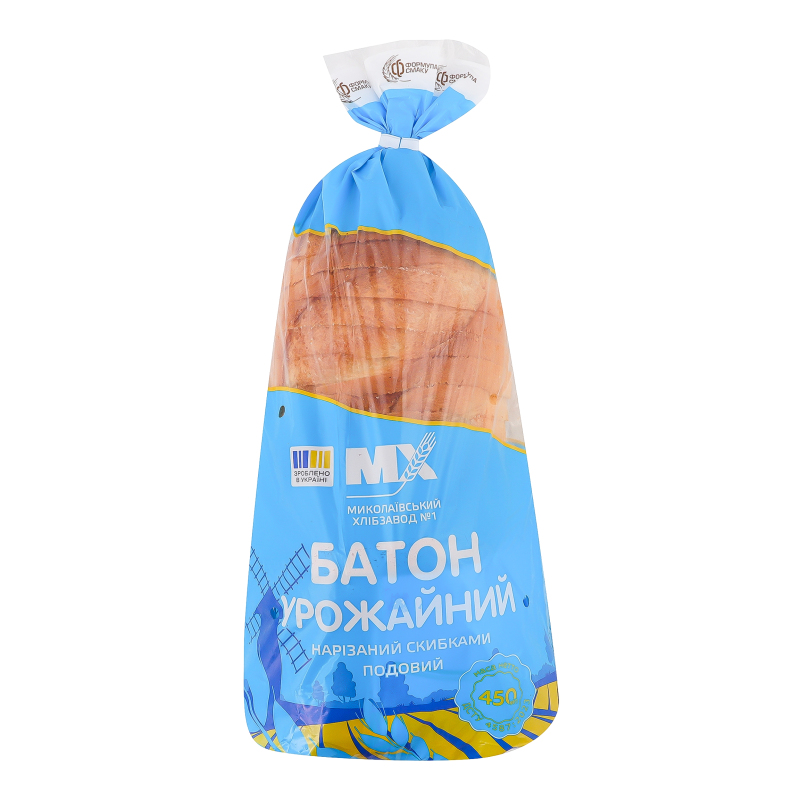 Батон нарізний подовий Урожайний Формула смаку м/у