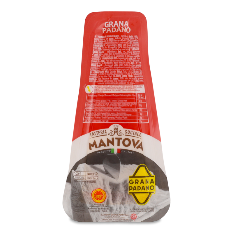 Сир Grana Padano 10місяців визрівання 32% 200г в/у Mantova