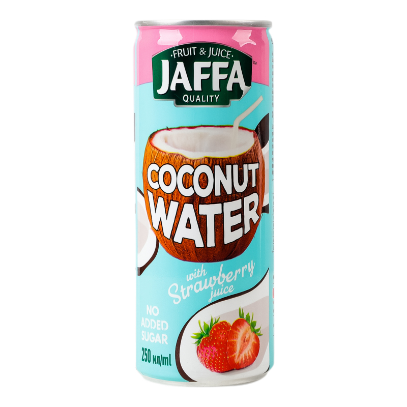 Вода кокосовая стерилизованная с соком клубники Jaffa ж/б 250мл