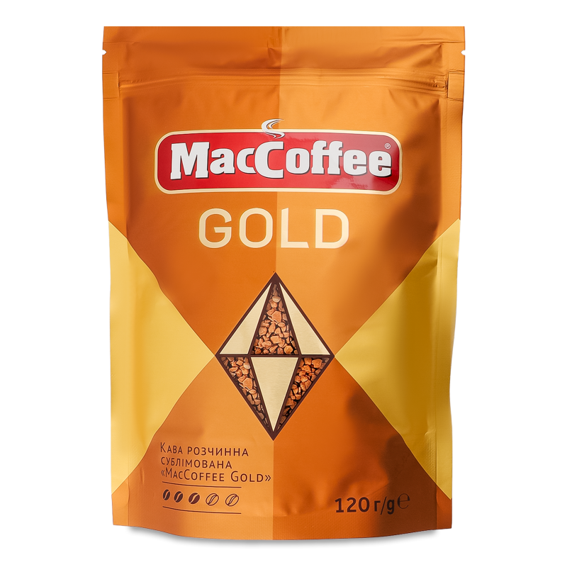Кава Gold розчинна сублімована 120г економ пакет MacCoffee
