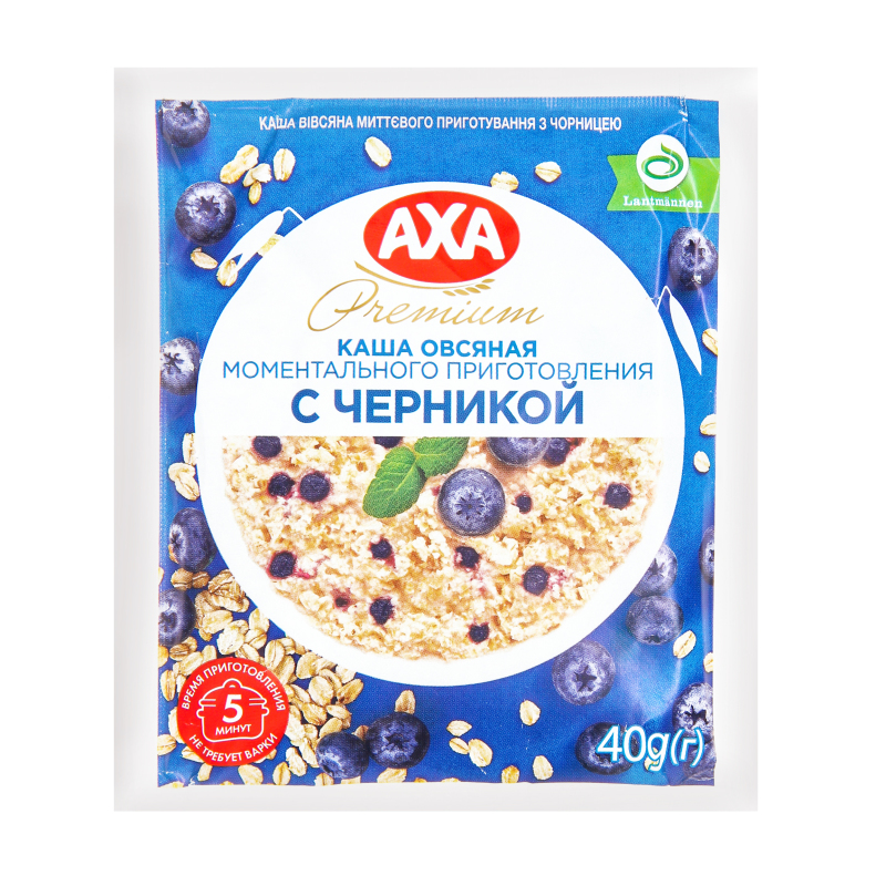 Завтрак сухой аха каша овсяная с черникой 40г (4820008123251)