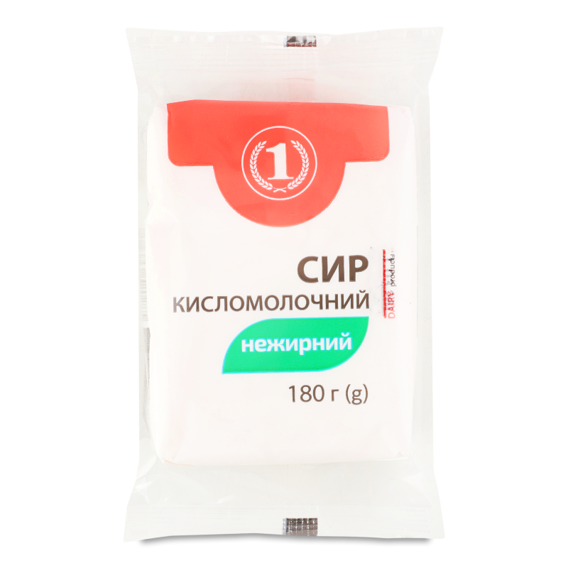 Сир кисломолочний нежирний 180г ТМ “1”