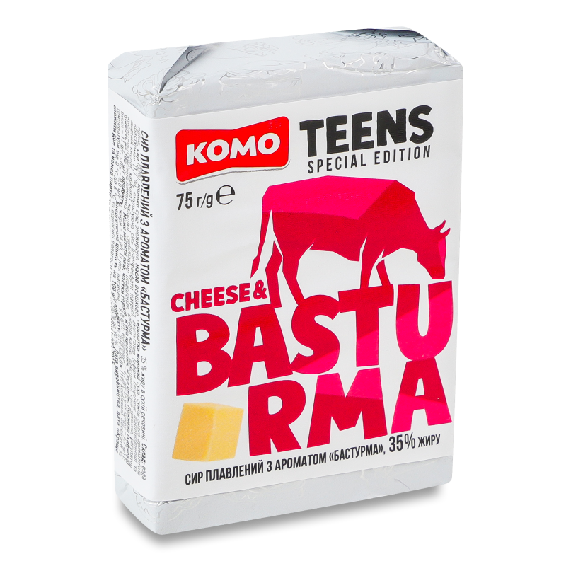 Сир плавлений Teens з ароматом Бастурма 35% 75г Комо