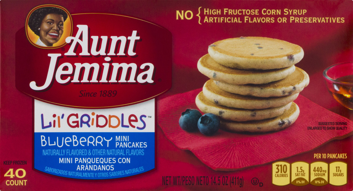 Aunt Jemima Lil' Griddles Mini Pancakes Blueberry 40 CT Aunt Jemima