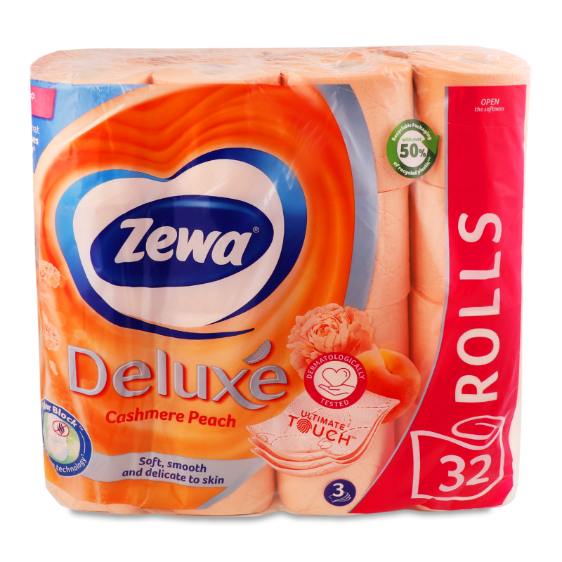 Папір туалетний Deluxe Cashmere Peach 3шари 32шт Zewa