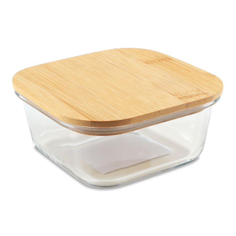 Контейнер д/зберігання 500мл скло бамбукова кришка KYYW576