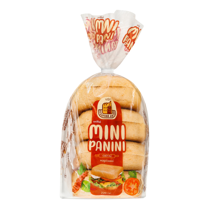 Хлібці світлі нарізні Mini Panini Пекарний дім м/у