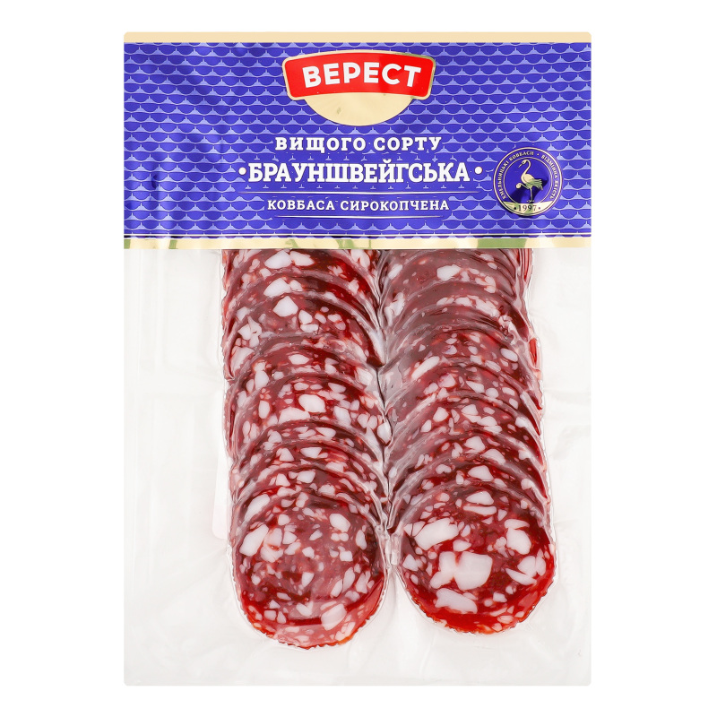 Ковбаса нарізка Брауншвейгська Верест с/к в/с в/у