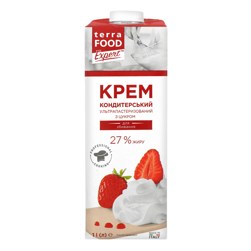Крем кондитерский 27% ультрапастеризованный для взбивания Terra Food ...