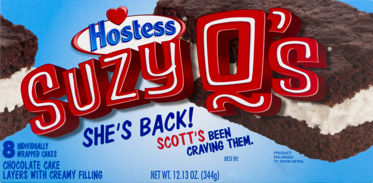 Hostess Suzy Q's Chocolate Cake Layers wit Creamy Filling 8 CT