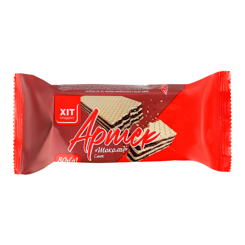 Вафлі з шоколадним смаком Артек Хіт продукт м/у