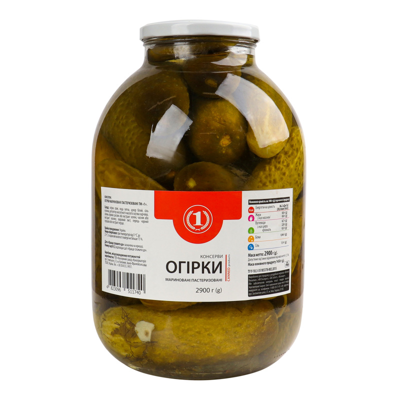 Огурцы маринованные ТМ №1 с/б 2.9кг ТМ №1(14823096511747): купить в ...
