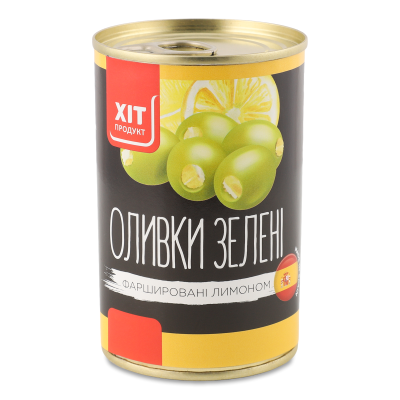 Оливки зелені з лимоном 300г ж/б Хіт Продукт