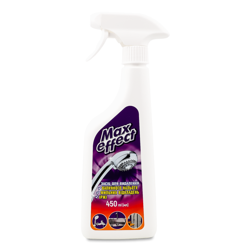 Засіб д/видалення вапняного нальоту іржі та мильних відкладень 450мл Max effect