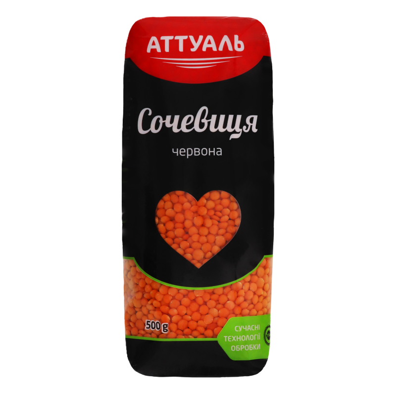 Чечевица красная Аттуаль м/у 500г Аттуаль(4820175920257): купить в ...