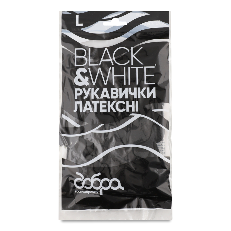 Рукавички господарські Black&White латексні р.L Добра господарочка