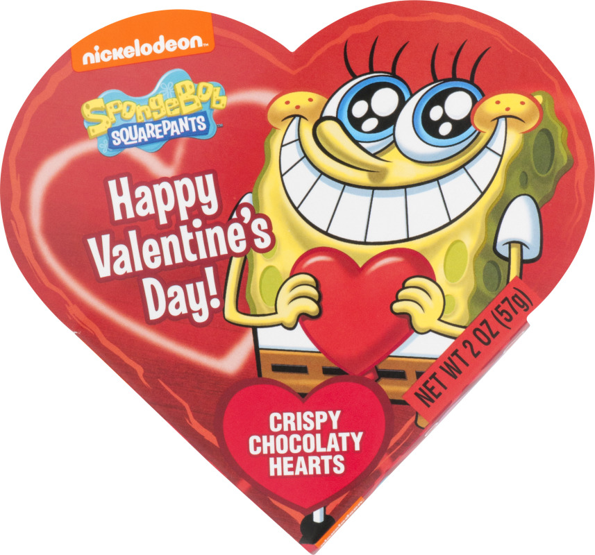 Spongebob Squarepants Happy Valentine's Day Crisp Chocolaty Hearts