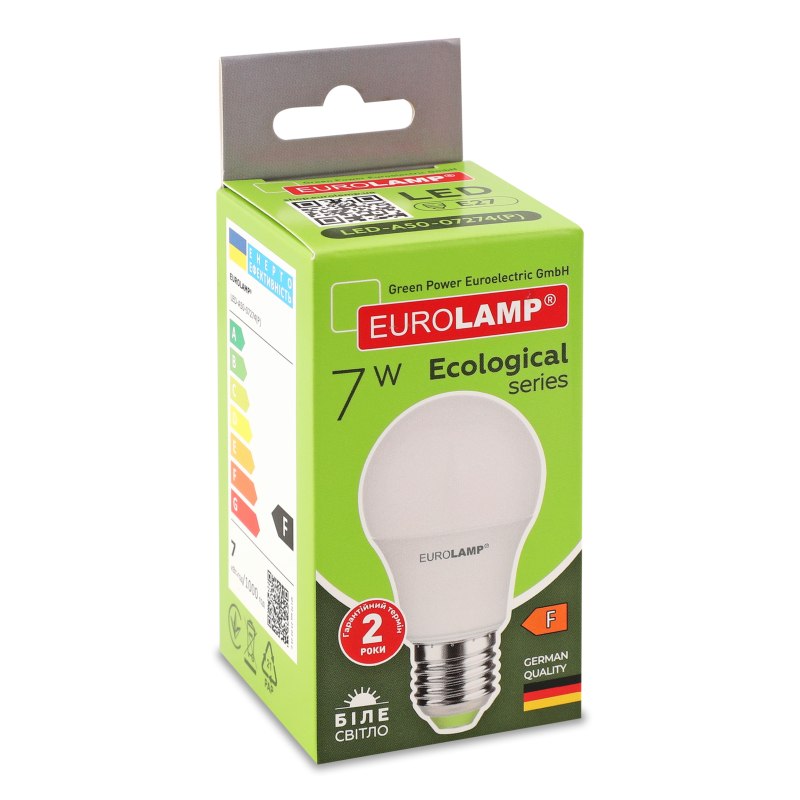 Лампа Еко LED А50 7W E27 4000K Eurolamp