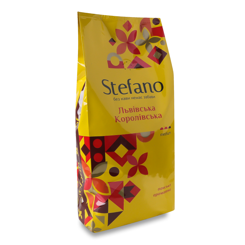 Кава Львівська Королівська в зернах смажена 900г м/у Stefano