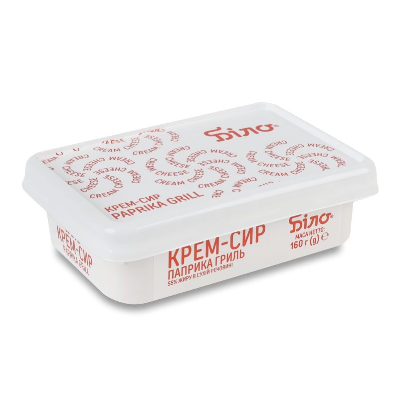 Крем-сир Паприка Гриль 55% 160г ванночка Біло