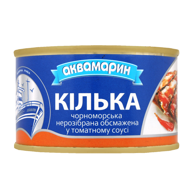 Килька черноморская неразделанная обжаренная в томатном соусе Аквамарин ...