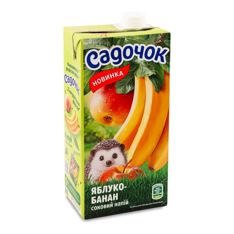 Напій соковий яблучно-банановий з м’якоттю 0,95л т/п Садочок