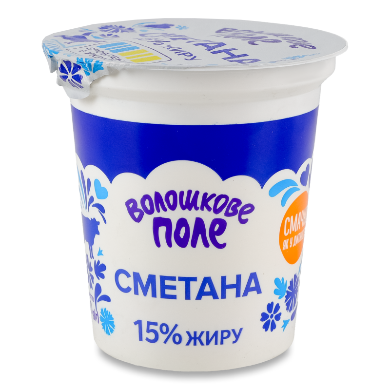 Сметана 15% 300г стакан Волошкове поле