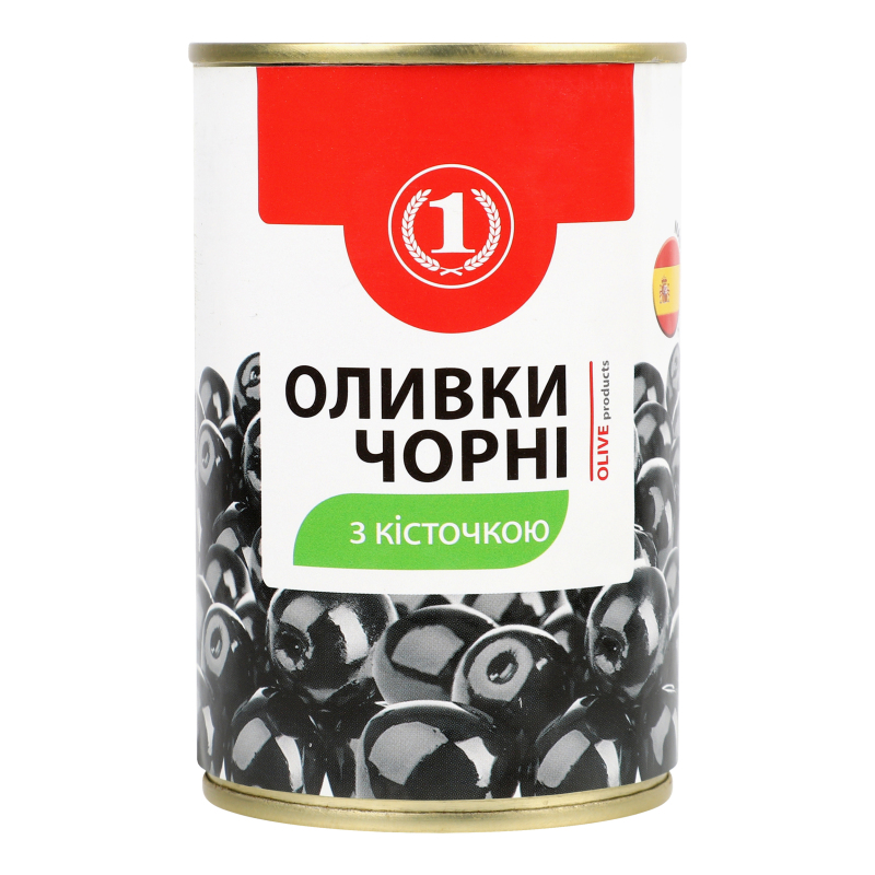 Оливки чорні з кісточкою ТМ "1" 3/б