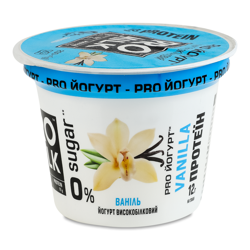 Йогурт високобілковий з наповнювачем Ваніль 3% 200г стакан Pro Milk