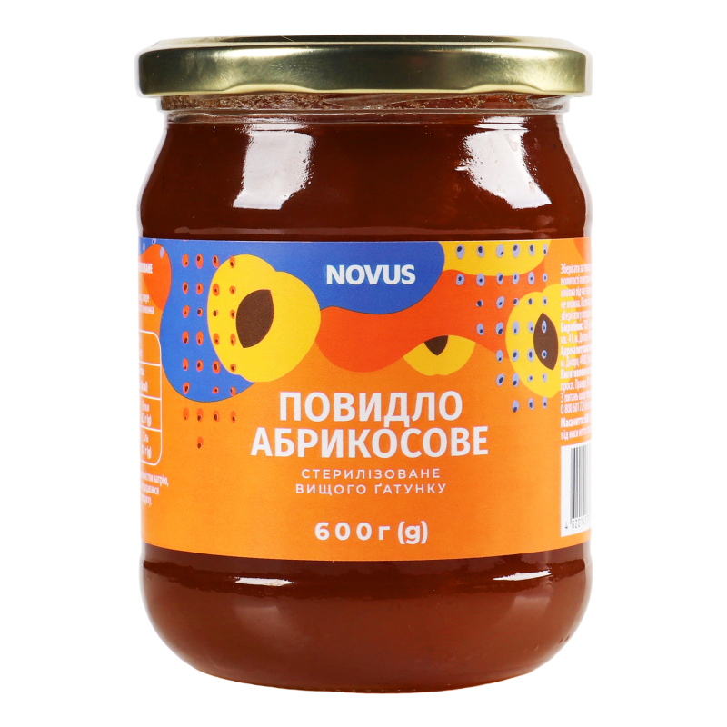 Повидло стерилізоване Абрикосове Novus с/б