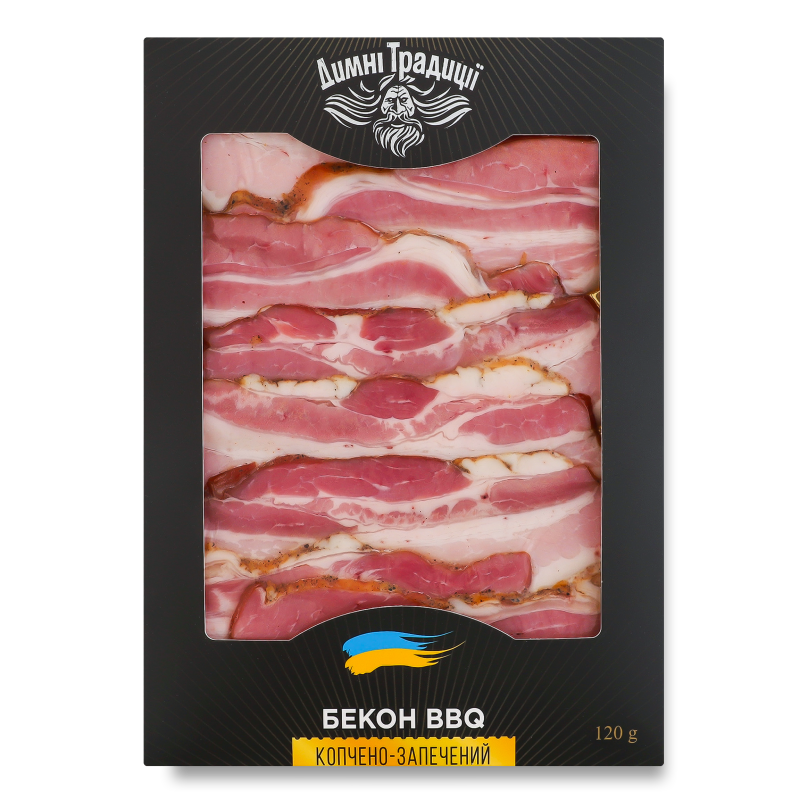 Бекон г/к нарізка 120г в/у Димні Традиції