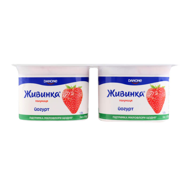 Йогурт 1.5% Полуниця Живинка ст 4х