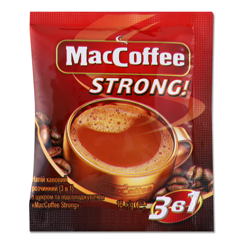 Напій кавовий Strong 3в1 розчинний 16г MacCoffee
