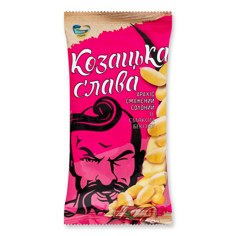Арахіс смажений солоний з смаком бекону 50г Козацька слава