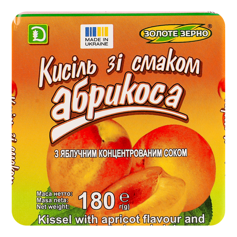 Кисіль зі смаком абрикоса з яблучним концентрованим соком Золоте Зерно м/у