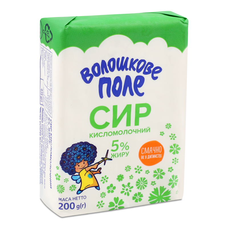 Сир кисломолочний 5% 200г еколін Волошкове поле