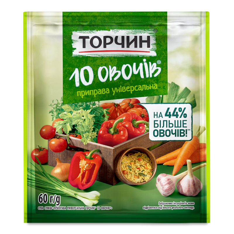 Приправа 10 овочів універсальна 60г Торчин