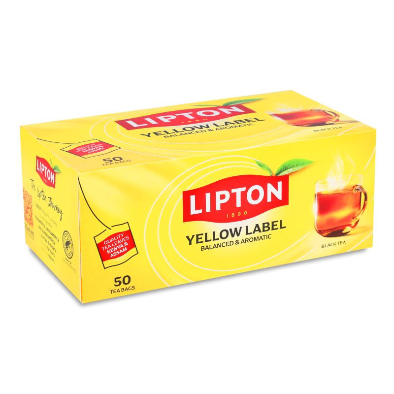 Чай Єлоу Лейбл чорний 50*2г Ліптон
