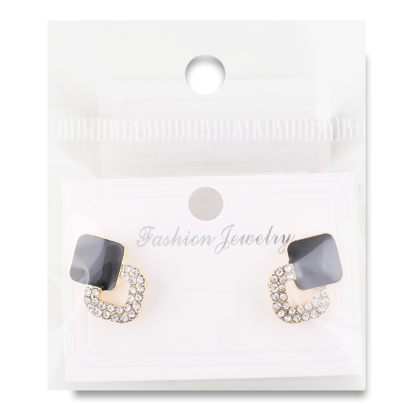 Сережки-гвіздки жовтий метал з камінцями в асортименті ZBYK250513221